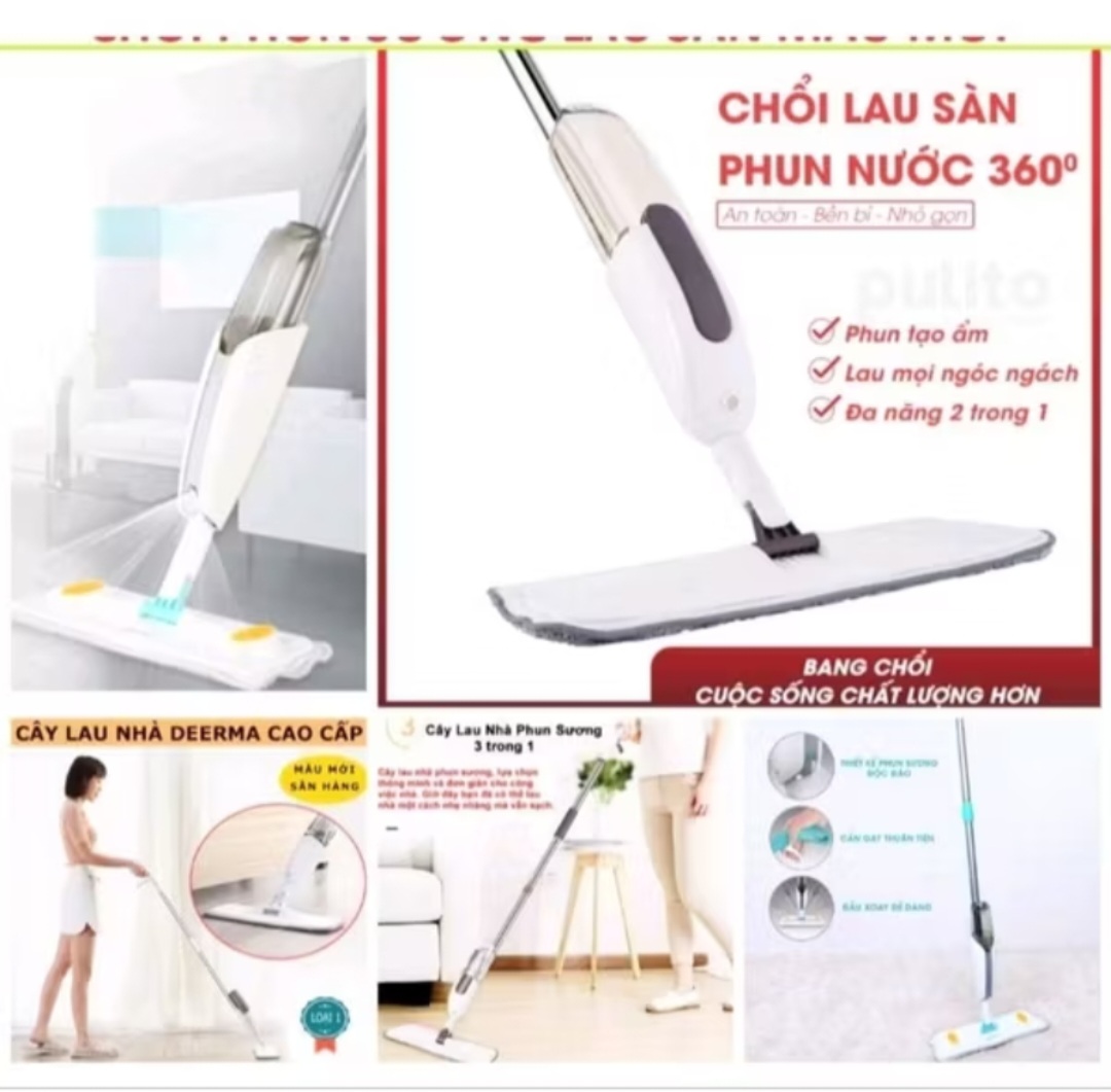 1 CÂY CHỔI LAU NHÀ PHUN XƯƠNG CAO CẤP CHO MỌI GIA ĐÌNH
