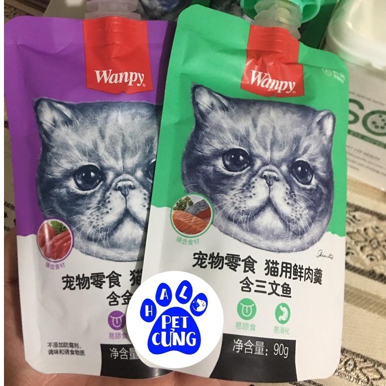 Súp Thưởng Cho Mèo Wanpy Nắp Vặn Túi 90g