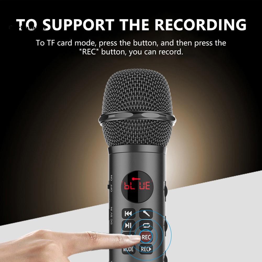 Micro hát karaoke cầm tay không dây kết nối Bluetooth 3 trong 1