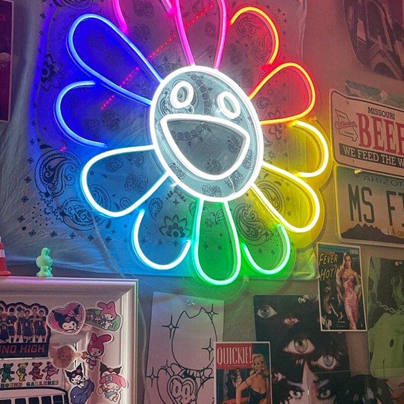 Đèn led neon hình hoa mặt cười