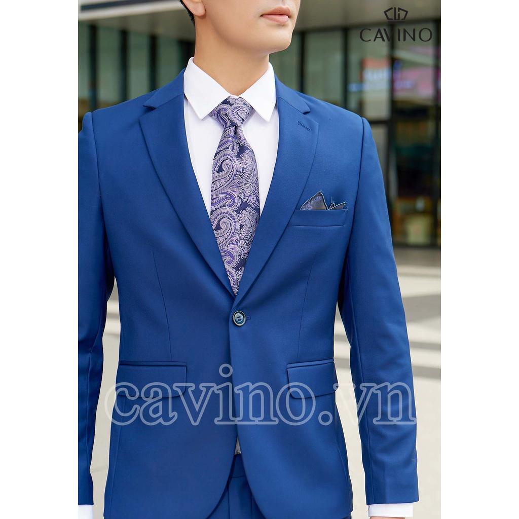 BỘ VEST NAM XANH NAVY TRƠN 604 CAVINO