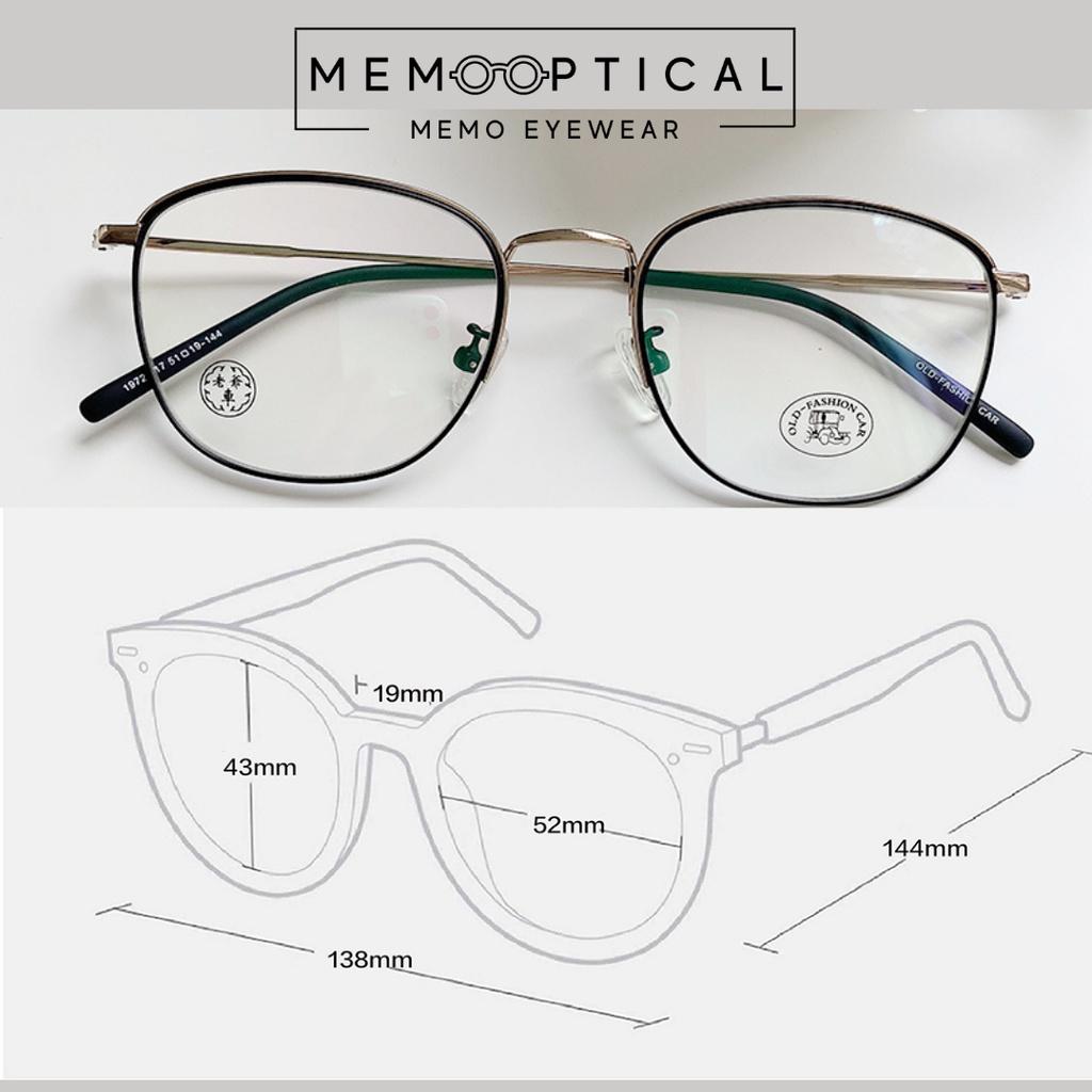 Gọng Kính Kim Loại Phong Cách Retro Hàn Quốc Thanh Mảnh Memo Optical OLD1972