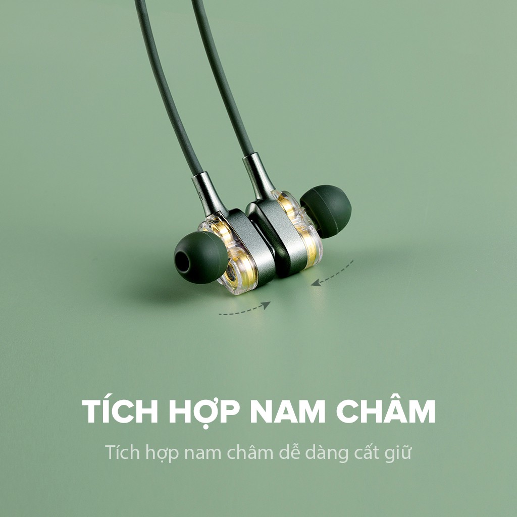 Tai Nghe Bluetooth Đeo Cổ Thể Thao VIVAN Liberty N100 Green - Hàng Chính Hãng