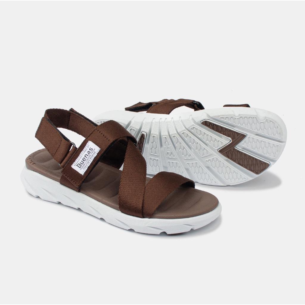 Giày sandal nam nữ unisex đi học quai ngang Buenas Sport S7 đế cao 3 phân