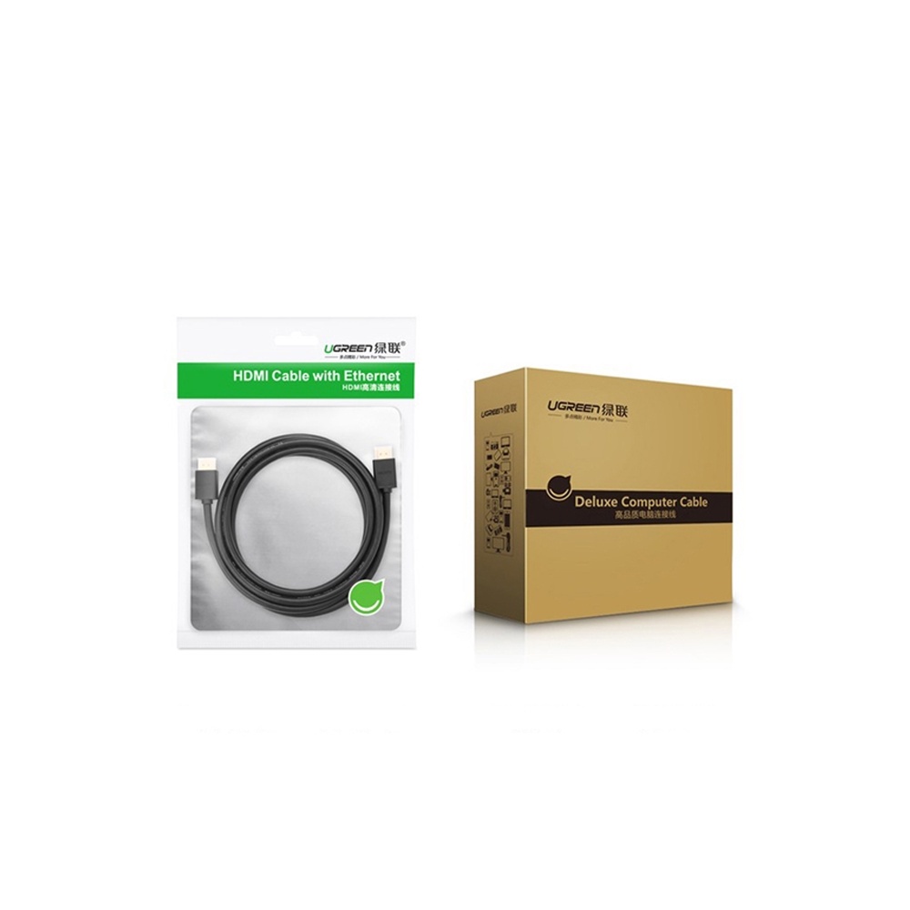 Cáp HDMI 2.0 Tròn Dẻo Hỗ Trợ 4K Ugreen HD104 - Dài 1m, 1,5m, 2m, 3m, 5m - Bảo hành chính hãng 18 tháng 1 đổi 1- Hàng Chính Hãng