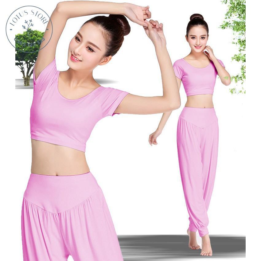 Bộ tập yoga alibaba múa bụng B01 áo croptop khoe bụng - Diễm Phương Store