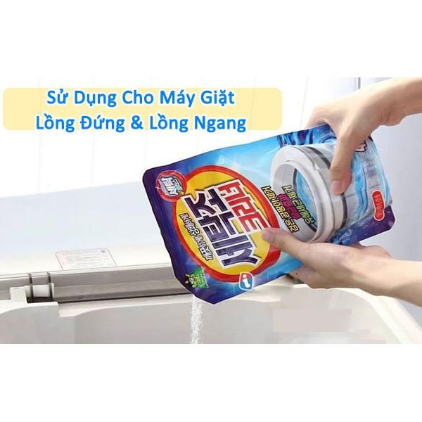 Gói Bột Tẩy Lồng Máy Giặt Hàn Quốc – Vệ Sinh Lồng Giặt, Diệt Khuẩn Dùng cho cả máy giặt cửa trên và máy giặt cửa trên