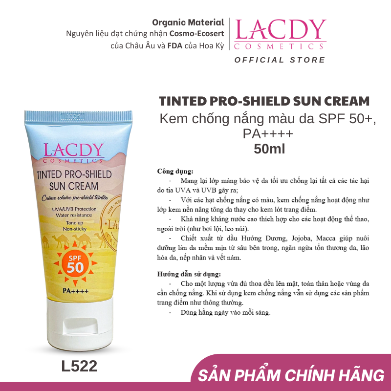 Kem chống nắng màu da - L522 TINTED PRO-SHIELD SUN CREAM 50ml