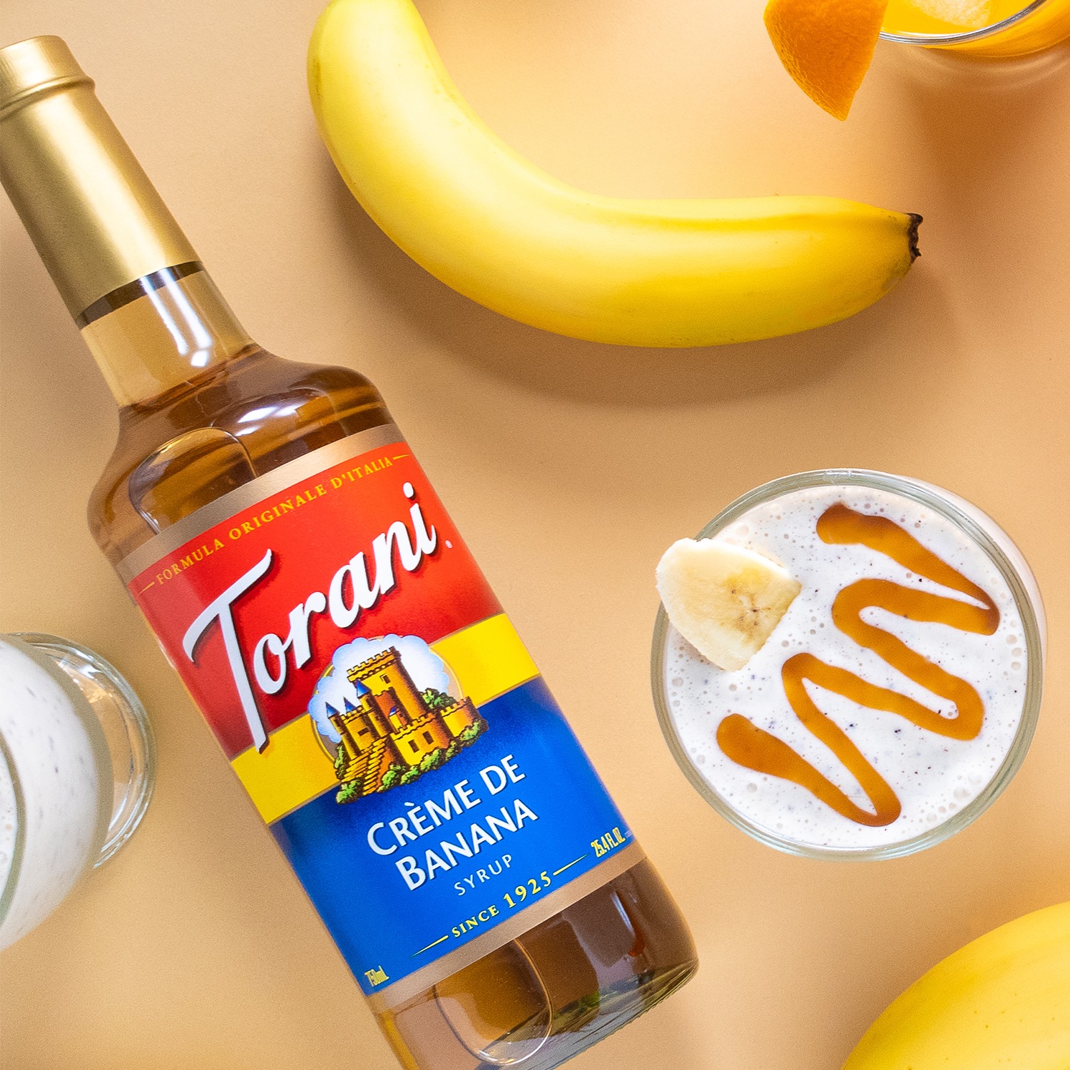 Siro Pha Chế Vị Kem Chuối Torani Classic Cream De Banana Syrup 750ml Mỹ