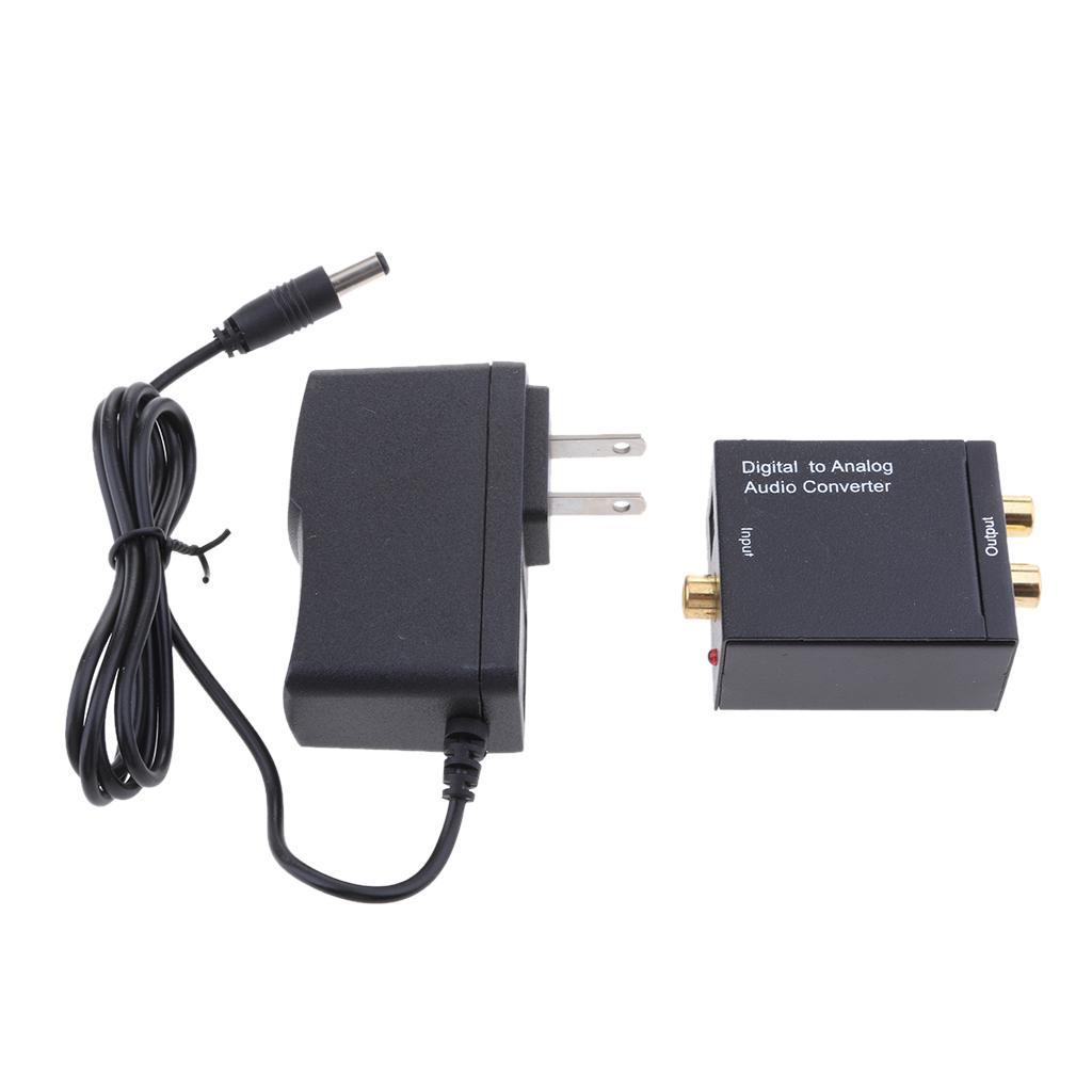 Digital Optical Coax to Analog RCA Audio Converter Adapter with US Plug