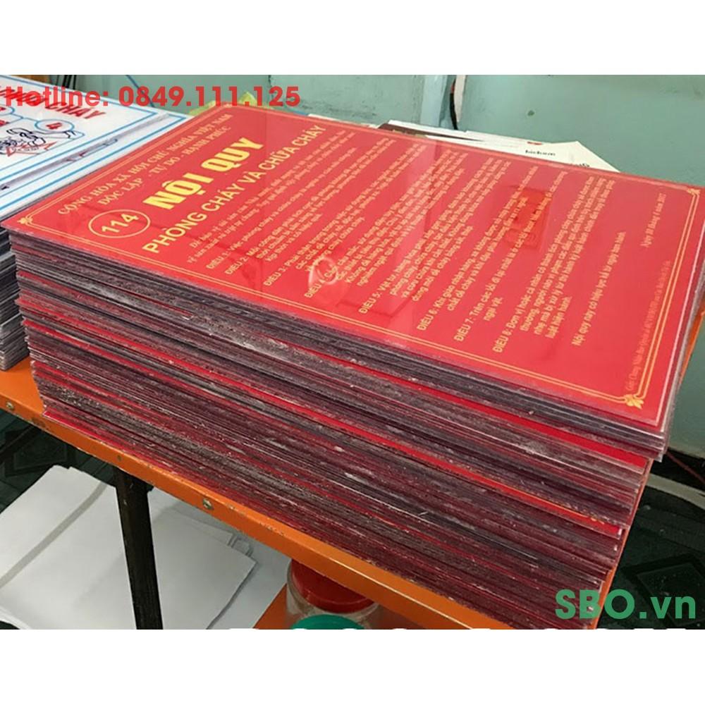 Bảng nội quy PCCC bằng nhựa Mica 30x40cm