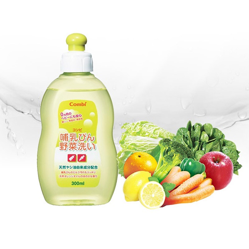 DUng dịch rửa bình sữa và rau quả Combi 300ml dạng CHAI