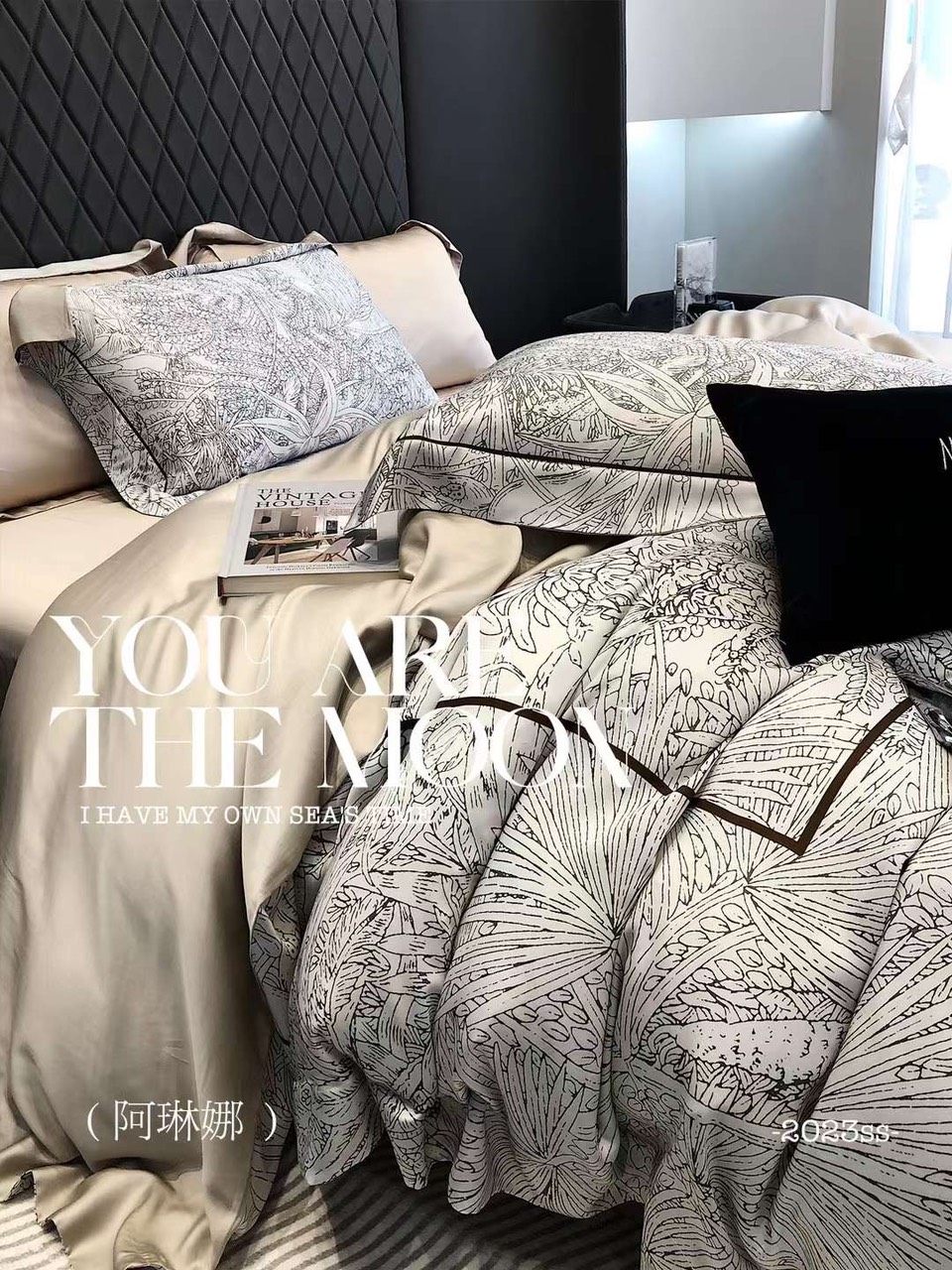 Bộ Chăn Ga Gối Drap Giường Tencel 100s Bộ Chăn Ga Gối Đệm 5 Món Chăn Chần Bông Lụa Nhà Hin Home Bedding