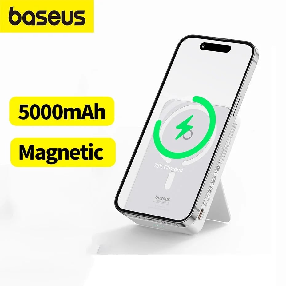 Pin Sạc Không Dây Nam Châm Baseus MagPro Magnetic Bracket Wireless 5000mAh 20W ( tích hợp chân đế giữ điện thoại) - Hàng chính hãng