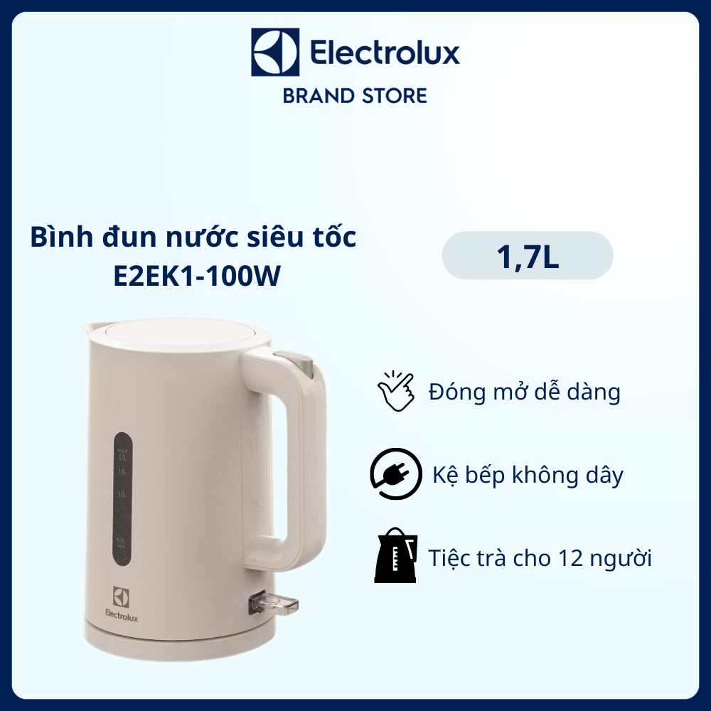 Bình đun nước siêu tốc Electrolux 1.7L E2EK1-100W [Hàng chính hãng]