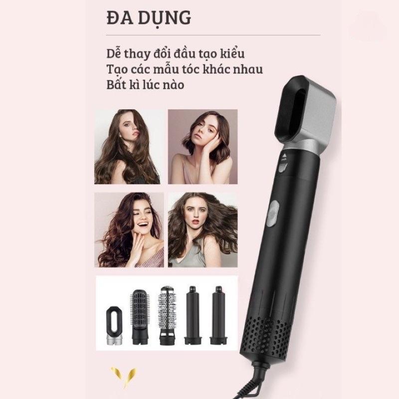 Máy Làm Tóc 5 In 1 - Máy Sấy Tóc Tạo Kiểu Styler, Uốn Duỗi Tóc Kết Hợp Lược Chải Tóc 5 In 1 - Bảo Hành 5