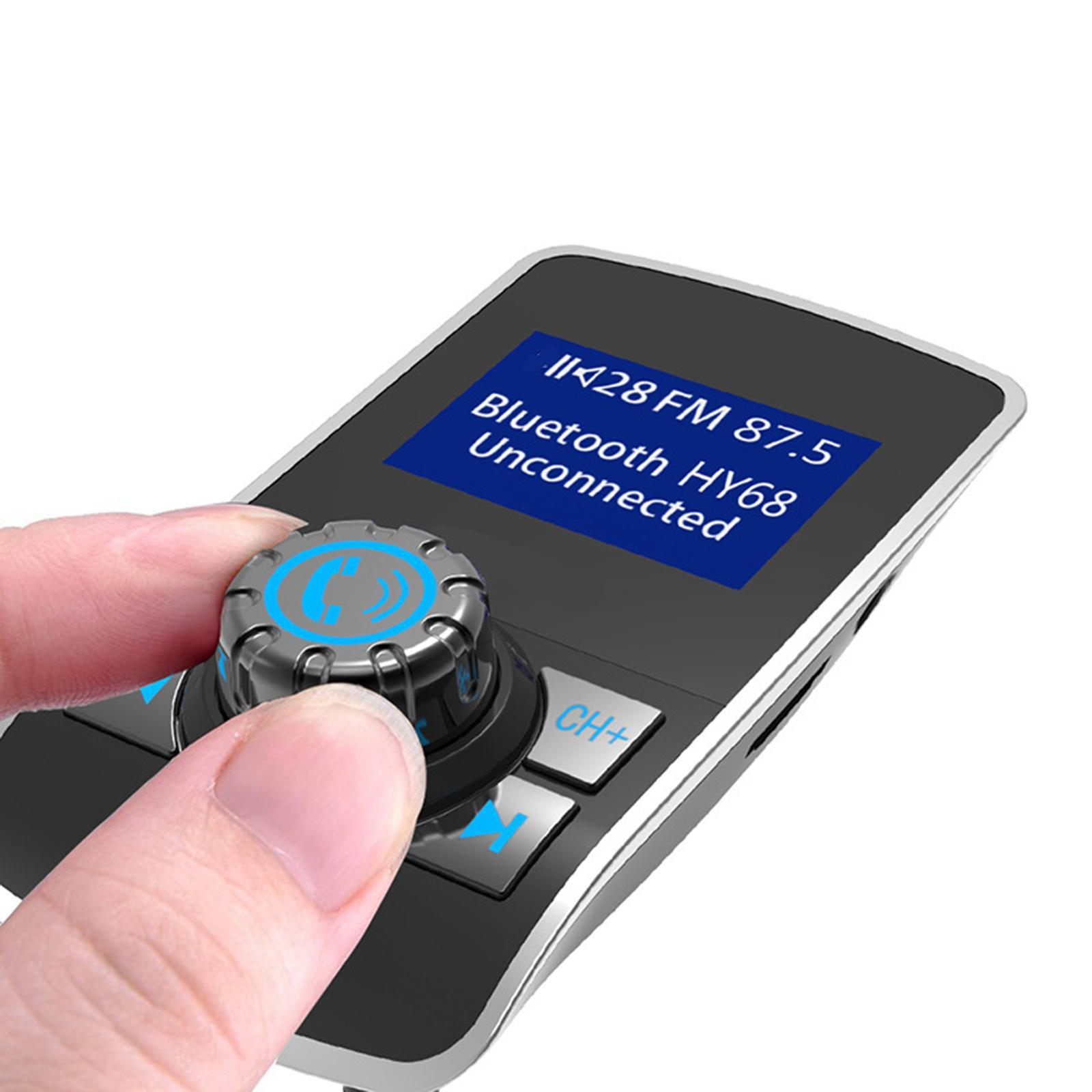 LCD FM Transmitter Car MP3 Player Support TF Card for Phone w/Mic AUX Port