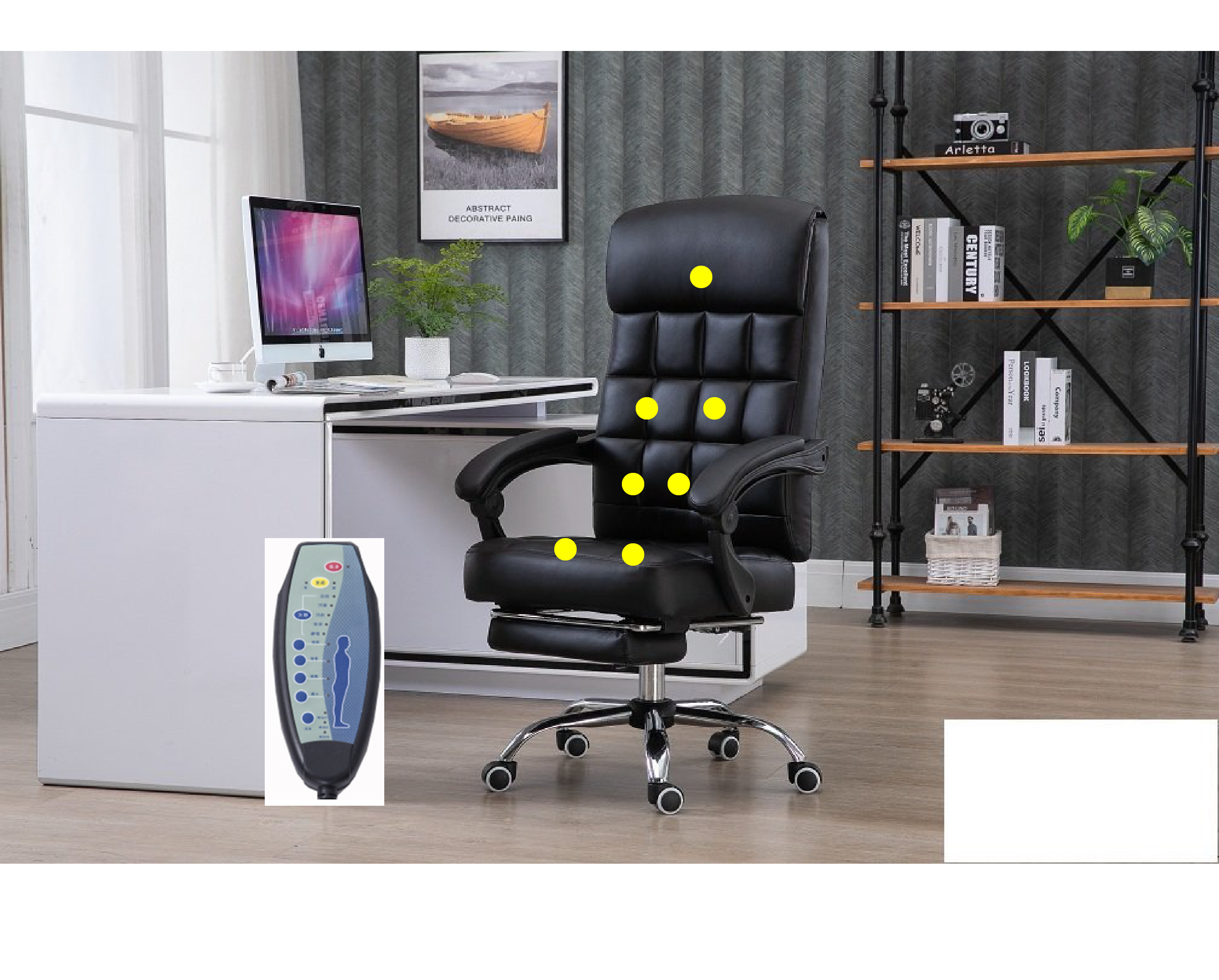Ghế Giám Đốc Ngả Lưng Rung Massage 07 Điểm Kèm Remote Điều Khiển AMA-HH003-U1