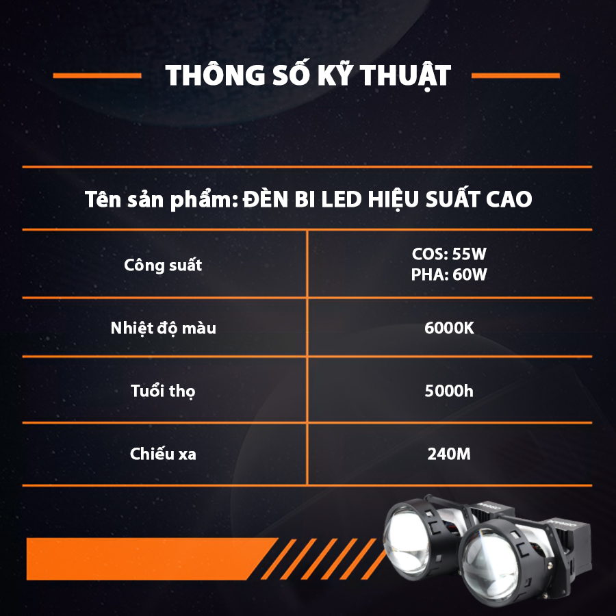 Hình ảnh Combo 2 Bóng Đèn Bi LED Advance Hiệu Suất Cao OSRAM LEDPES109-BK LHD 12V 55/60W