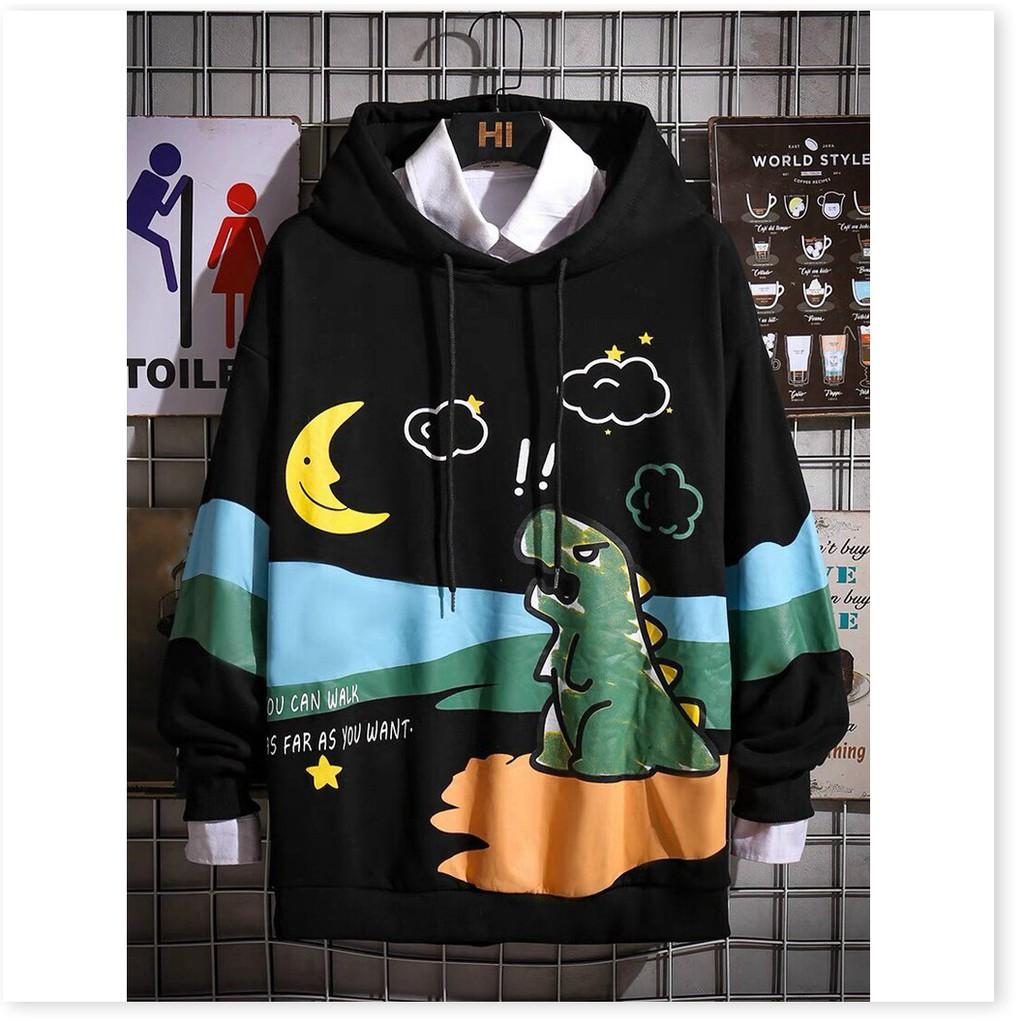 ÁO HODDIES KHỦNG LONG CÓ MŨ CỰC CHẤT HOẠ TIẾT ĐẸP 2021 KHANH AN FASHION