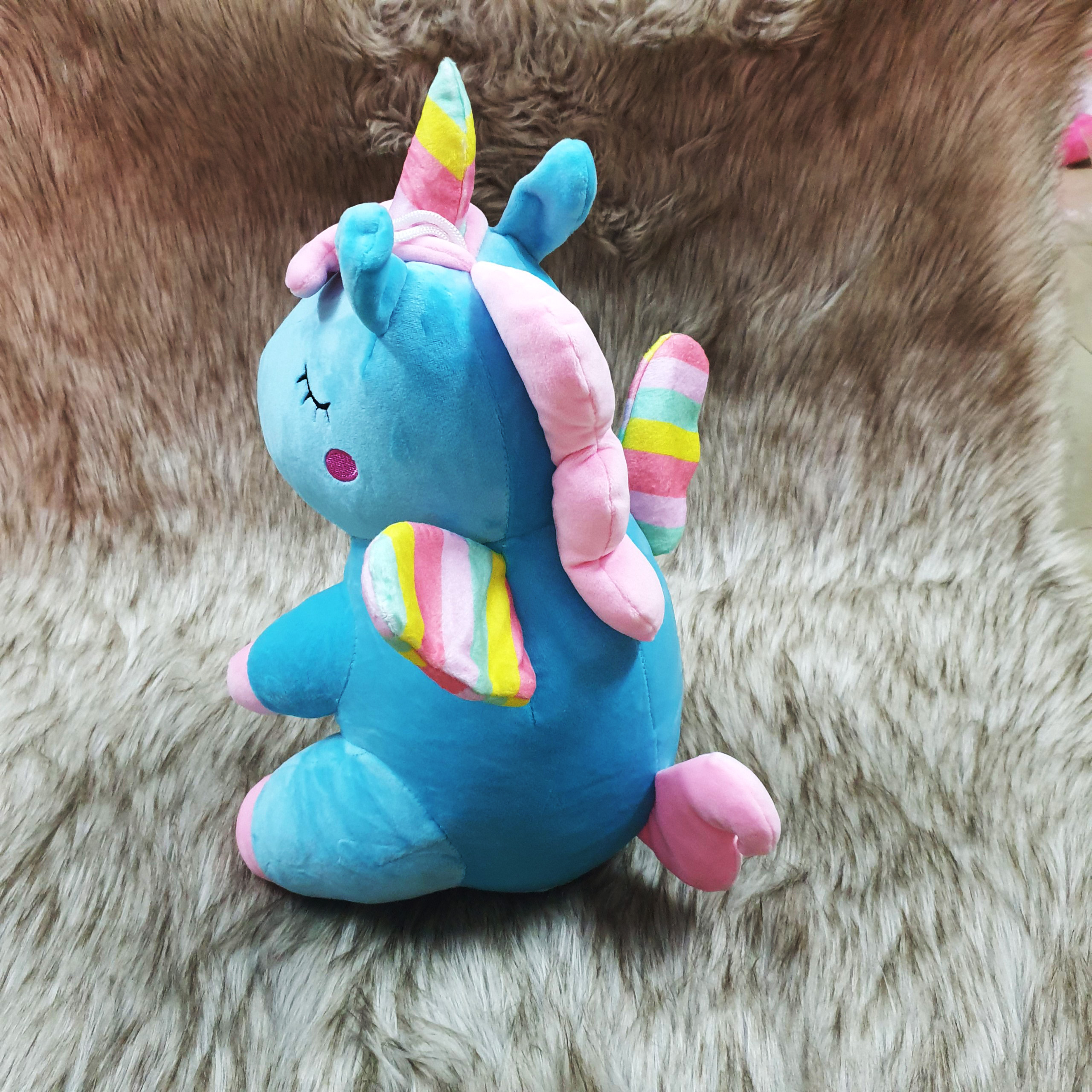 Kỳ lân unicorn nhồi bông size 40cm màu xanh