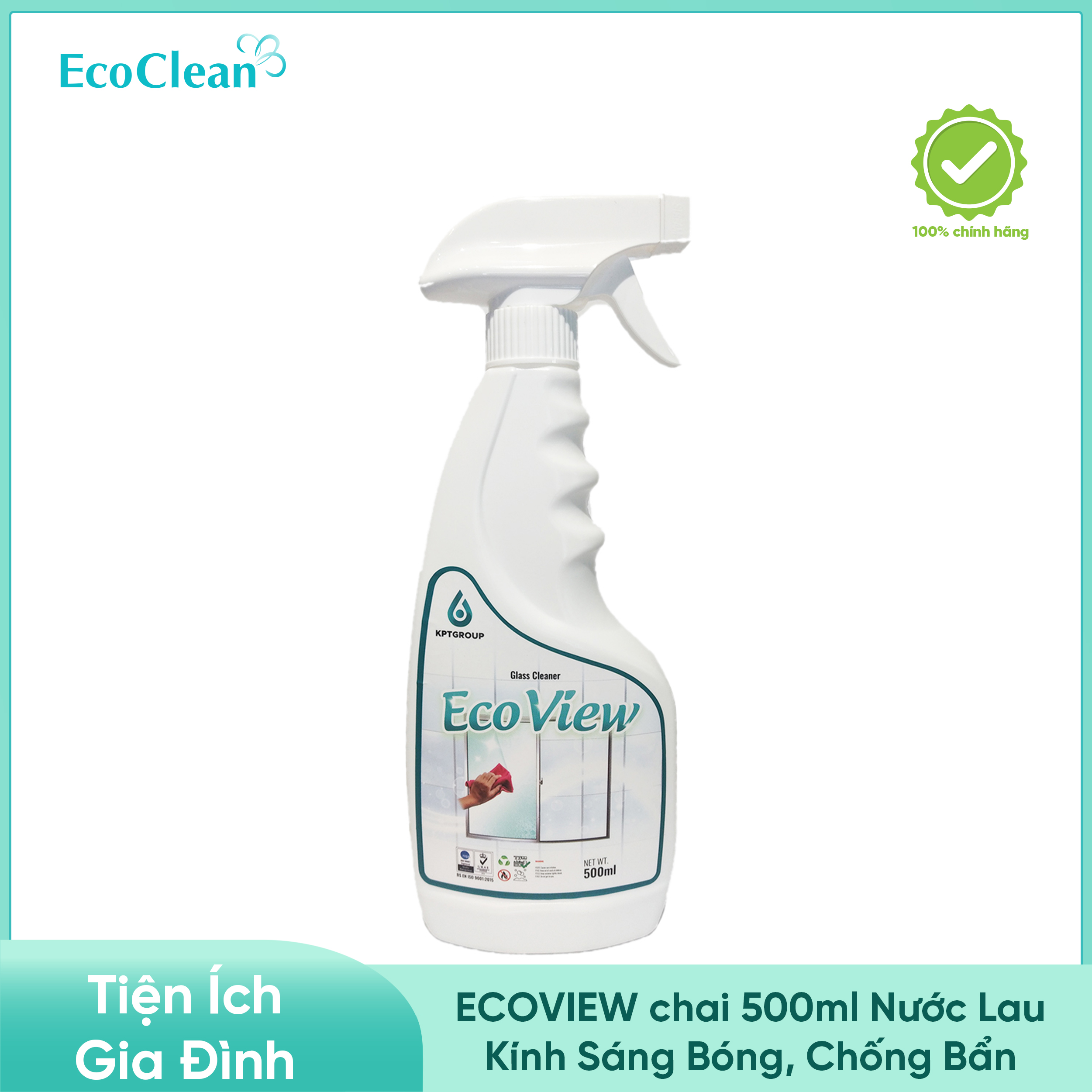 Nước Lau Kính Sáng Bóng Chống Bám Bẩn - ECO VIEW - Chai 500ml