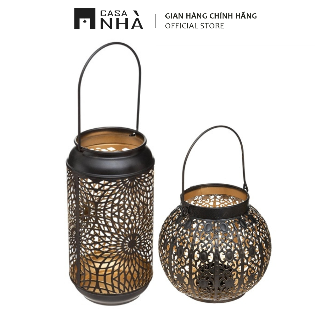Chân Nến Trang Trí Bằng Kim Loại Màu Đen - Họa Tiết Hoa Văn - Sang Trọng và Tinh Tế  | Casanhà Home Furniture