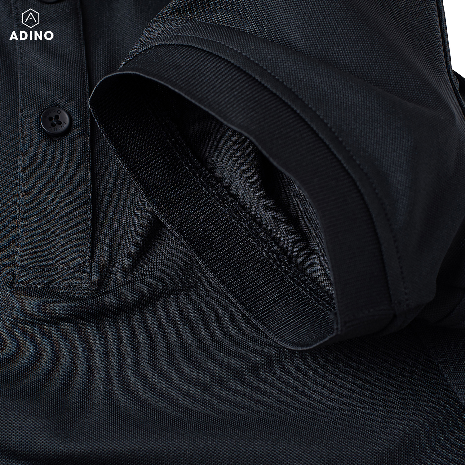 Áo polo nữ màu đen phối viền ADINO vải polyester cotton không bai xù dáng slimfit công sở hơi ôm trẻ trung APN05