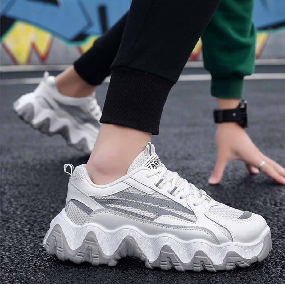 Giày nam, giày sneaker thể thao nam đế độn tăng chiều cao 5cm, phản quang  QA345