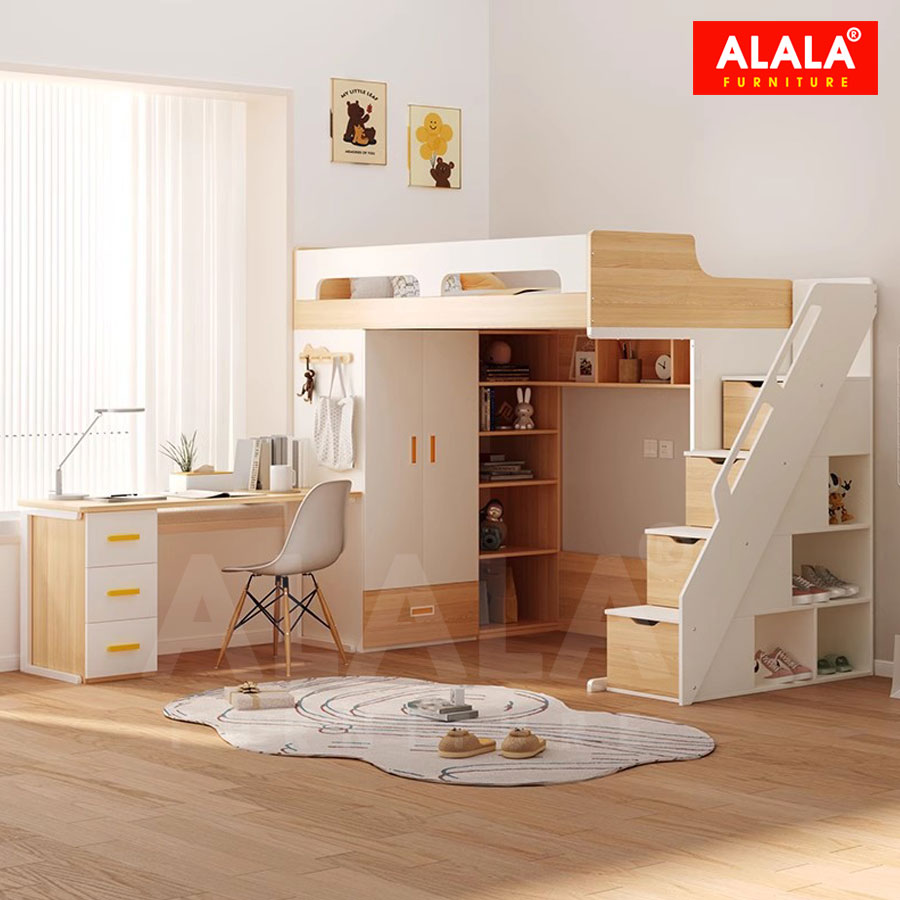 Giường tầng ALALA156 - 3 trong 1/ Miễn phí vận chuyển và lắp đặt/ Đổi trả 30 ngày/ Sản phẩm được bảo hành 5 năm từ thương hiệu ALALA/ Chịu lực 700kg