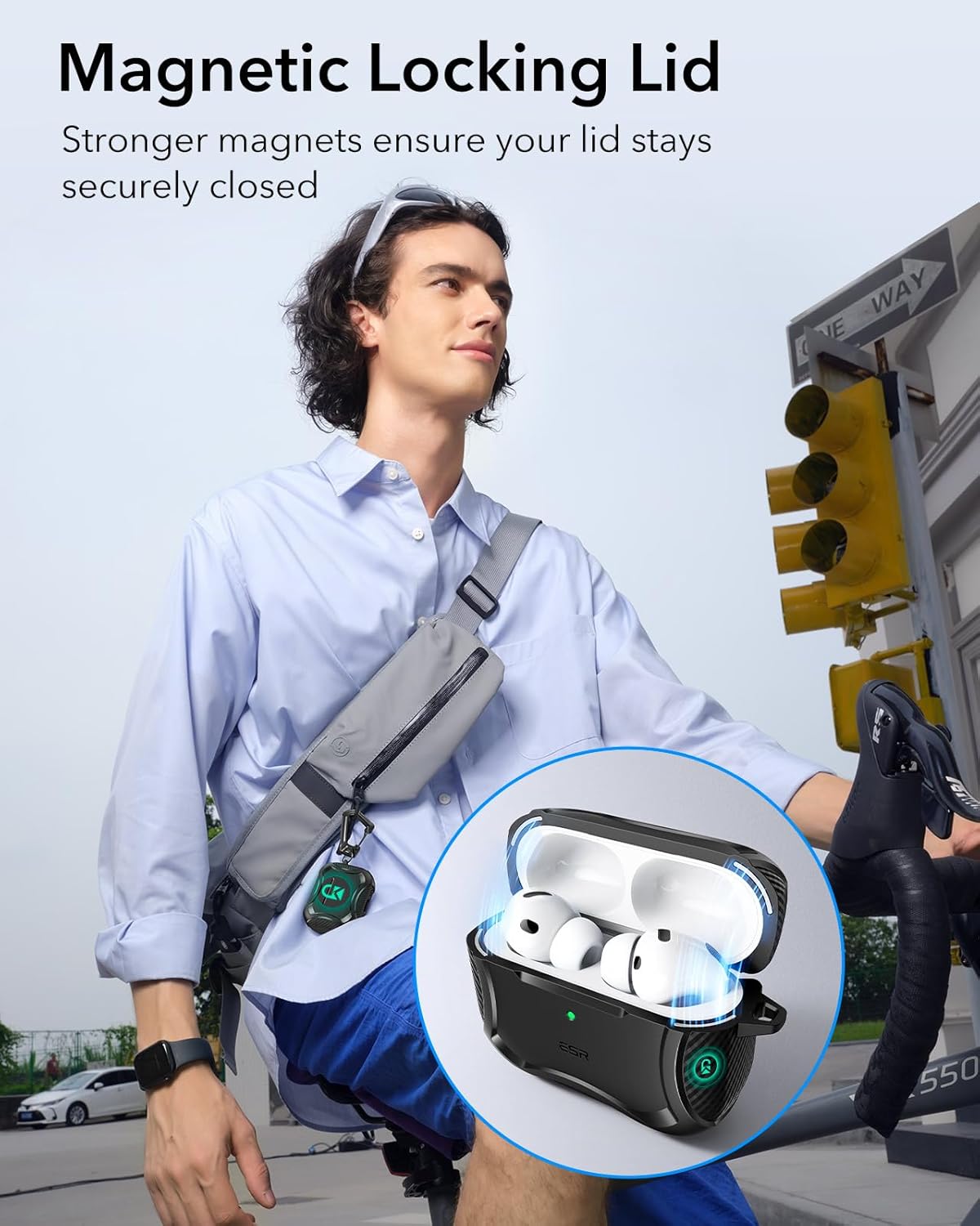 Bao Case cho Airpods Pro 3 (2025) ESR Cyber Tough Magentic Case - Hàng chính hãng