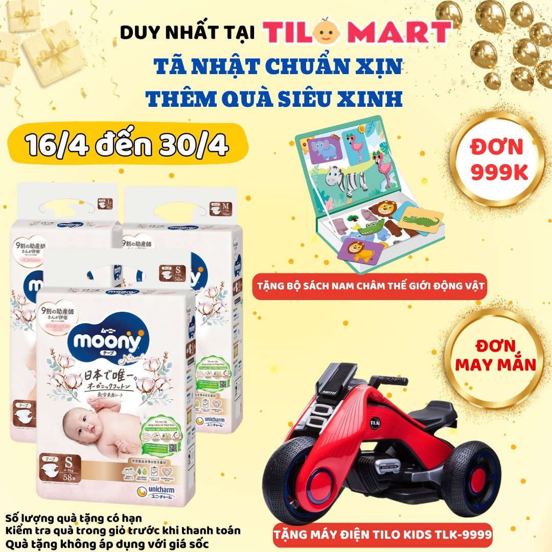 Combo 2 Bỉm - Tã dán Moony Natural size M 46 miếng (Cho bé 6 - 11kg)