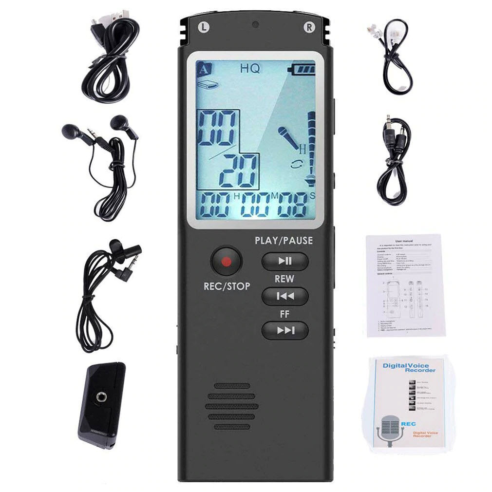 Máy Ghi Âm Chuyên Nghiệp T60 Tích Hợp Micro Âm Thanh Kỹ Thuật Số Màn Hình LCD Công Nghệ VAR/VOR Hỗ Trợ Nghe Nhạc Mp3 AnZ - Thời Gian Ghi Âm Lên Tới 720 Phút