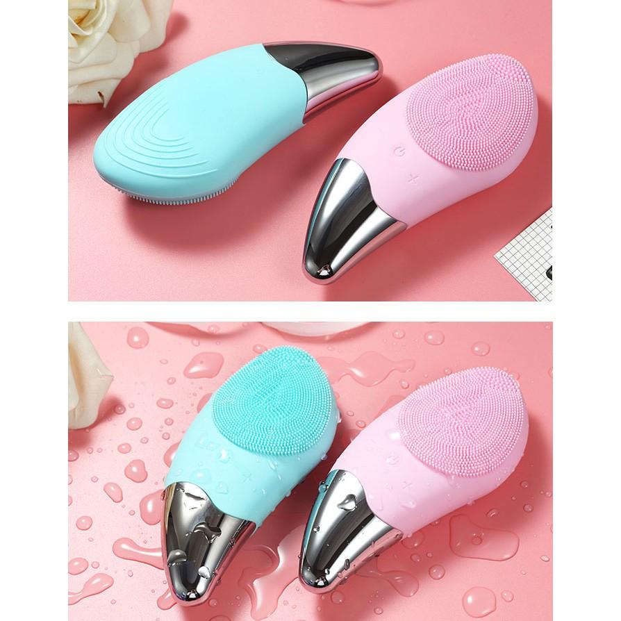 Máy Rửa Mặt Đa Năng Silicon mini Tích Hợp Sóng Âm Sonic Facial Brush