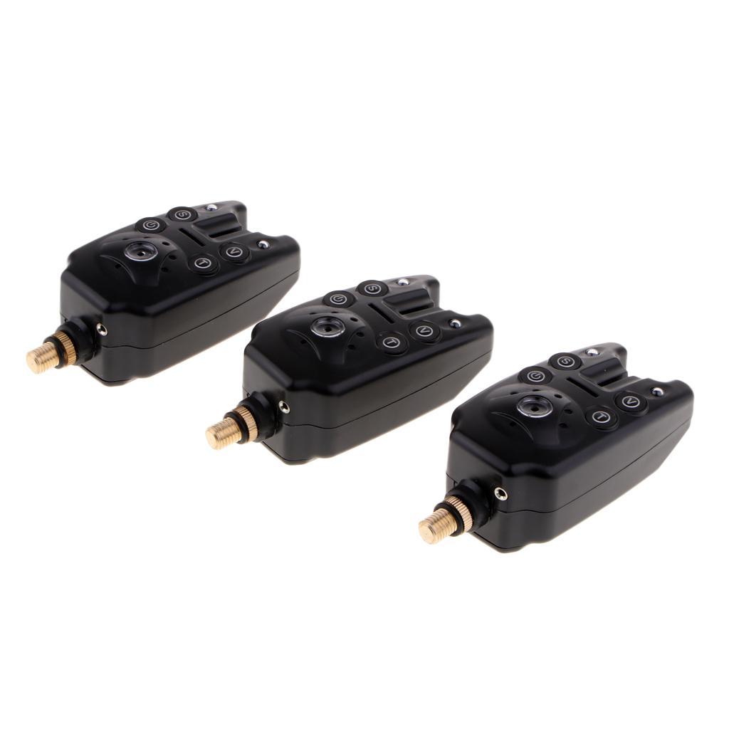 3pcs Fishing Electric Blue LED Light   Bite Sound  Bell Indicator