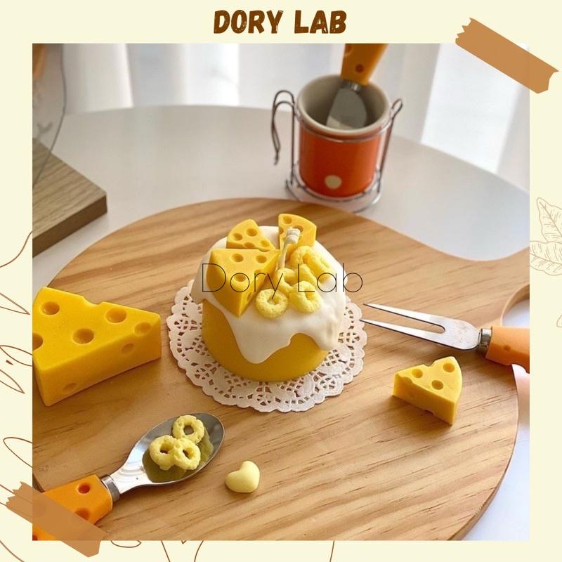 Nến Thơm Bánh Kem Phô Mai Phủ Kem Không Khói, Quà Tặng Sinh Nhật - Dory Lab