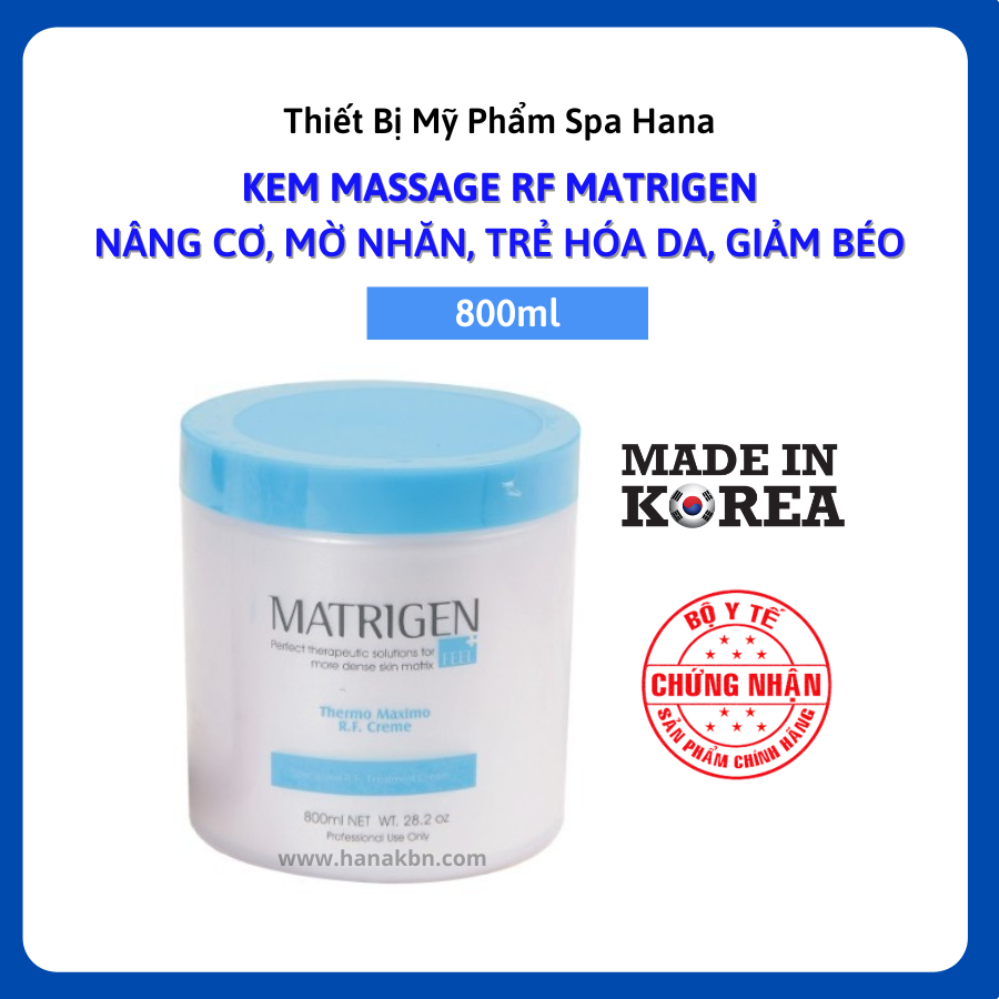 Kem Massage RF Matrigen Hàn Quốc 800ml - Nâng Cơ, Chống Lão Hóa (Hàng Chính Hãng)