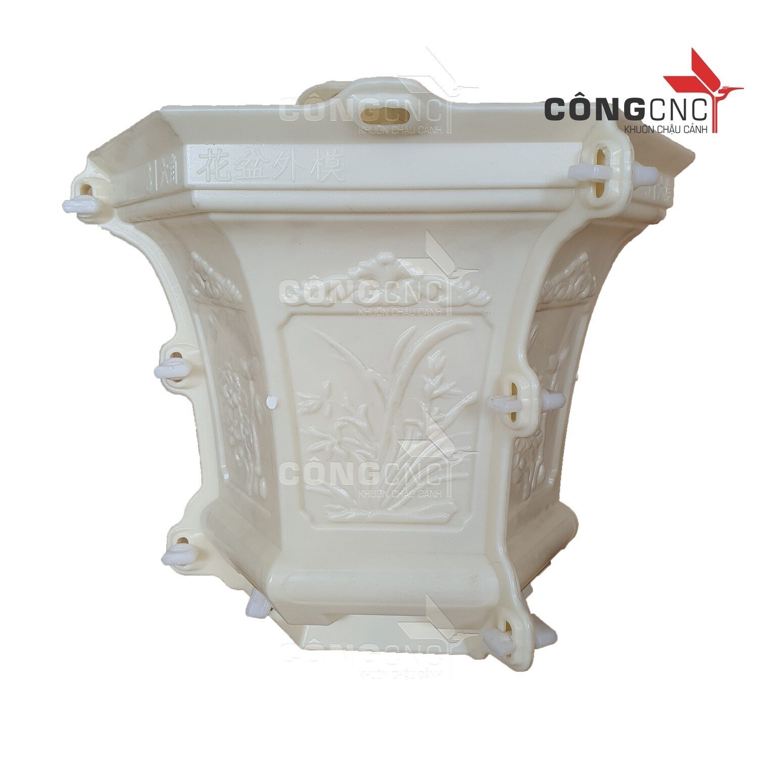 Khuôn Chậu Lục Giác 31-Kèm Chân Đôn Kỷ