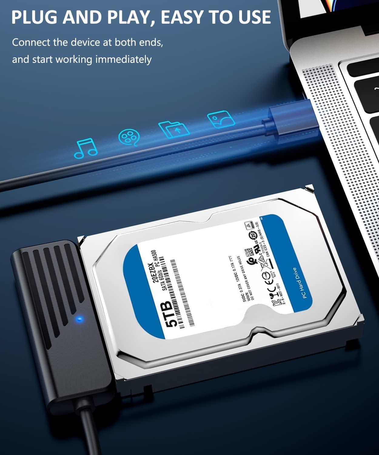 Onelesy SATA to USB 3.0 External USB3.0 SATA Converter For 2.5 Inch SATA HDD SSD Hard Drive 5Gbps Fast Data Transmission Adapter