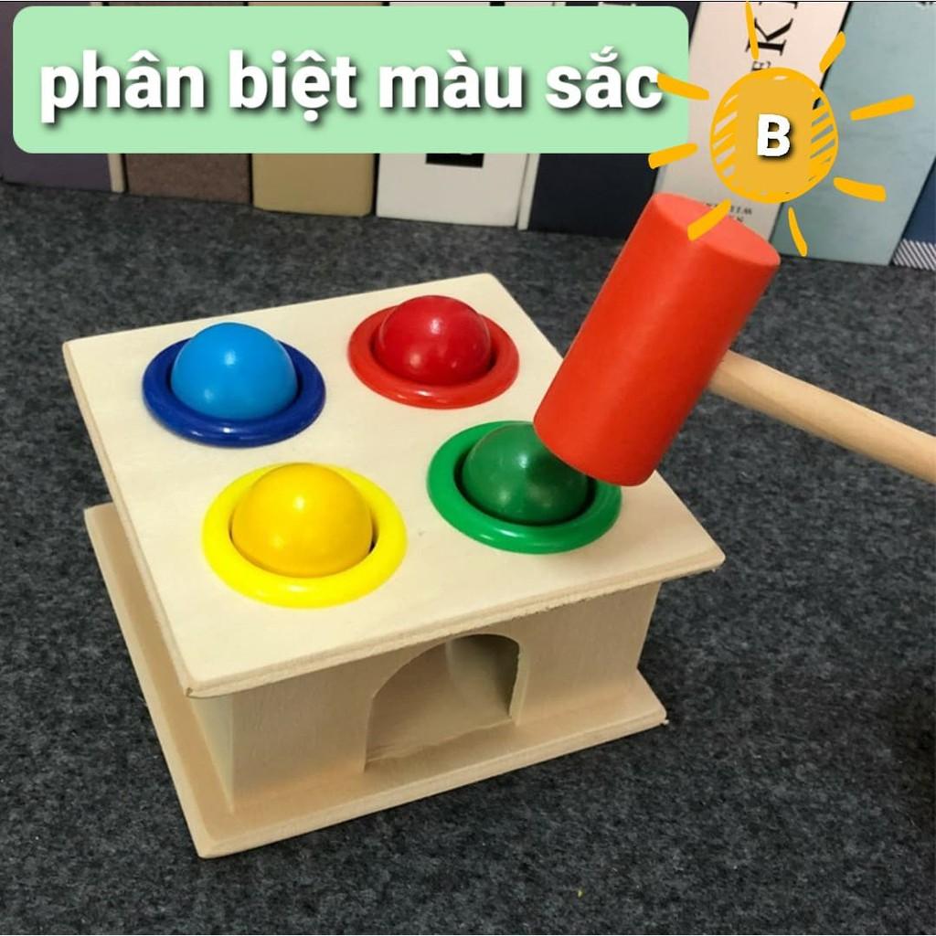 Đồ chơi hộp gỗ đập 4 bóng vui nhộn cho bé