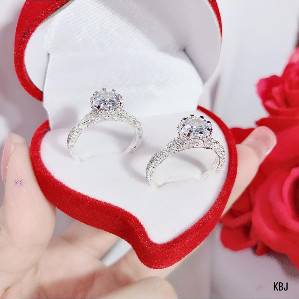 Nhẫn nữ bạc ta đính đá MS90b
