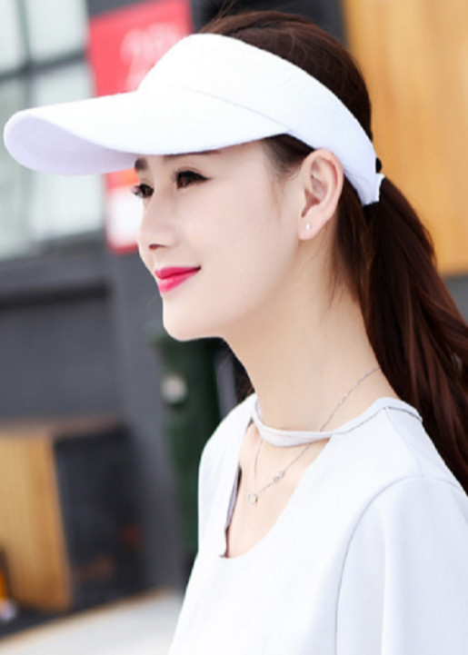 Mũ lưỡi trai thể thao nửa đầu màu trắng nón kết thể thao nữ