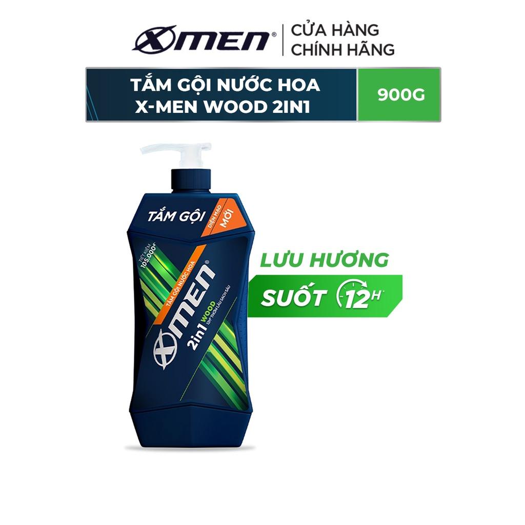 Tắm Gội Nước Hoa X-Men Wood 2in1 thơm lâu sạch sâu 900g