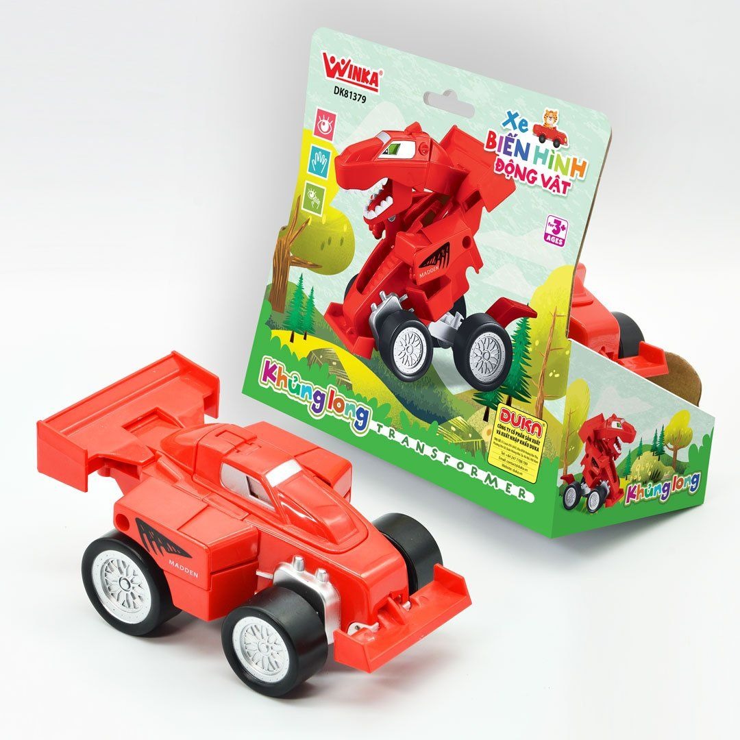Đồ Chơi DUKA: Xe Biến Hình Động Vật - Cá Mập/Rắn Hổ/Khủng Long/Chim Ưng/Hổ Vằn/Chó Sói