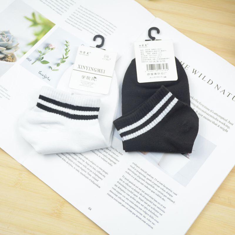 Tất nữ cổ ngắn,vớ nữ cổ ngắn kẻ sọc hàn quốc chống hôi chân chất cotton siêu đep
