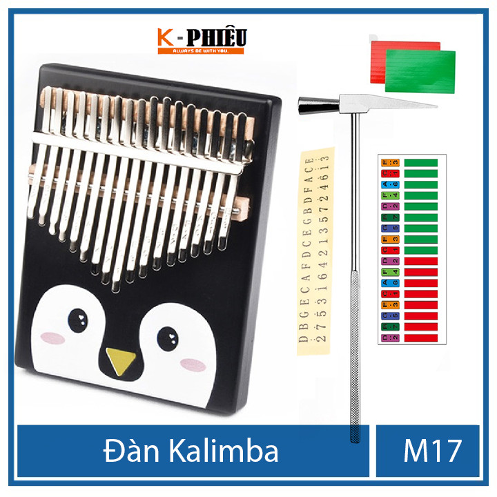 Đàn kalimba 17 phím chính hãng âm thanh tựa đàn piano đàn hạc không tịt nốt sử dụng bằng ngón tay cái tặng Hướng dẫn sử dụng TONIC KALIMBA -M17