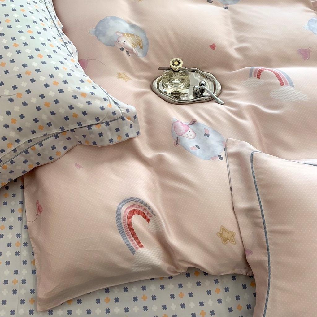 Bộ chăn ga gối lụa 100%Tencel 60s Họa tiết cao cấp, siêu mềm mát mịn - DESIGN 401