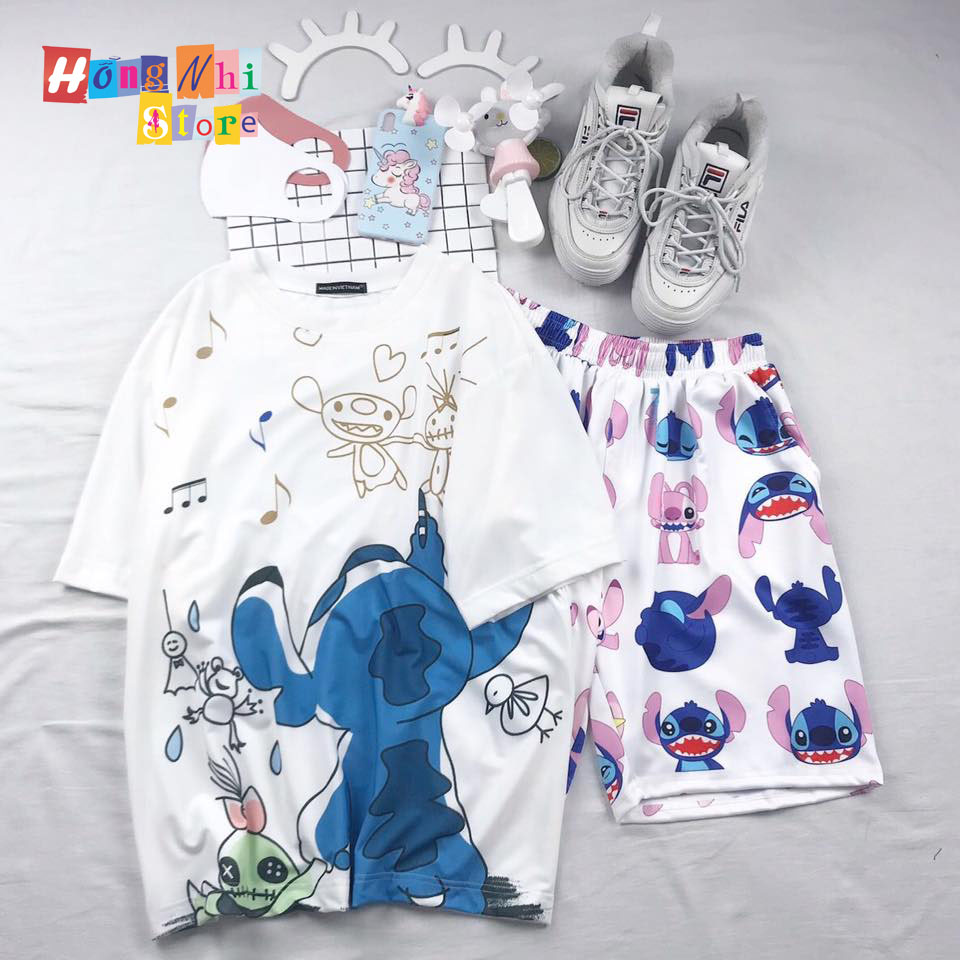 Quần Short Cartoon Unisex Màu Trắng - Quần Đùi Hoạt Hình Siêu Cute - MM