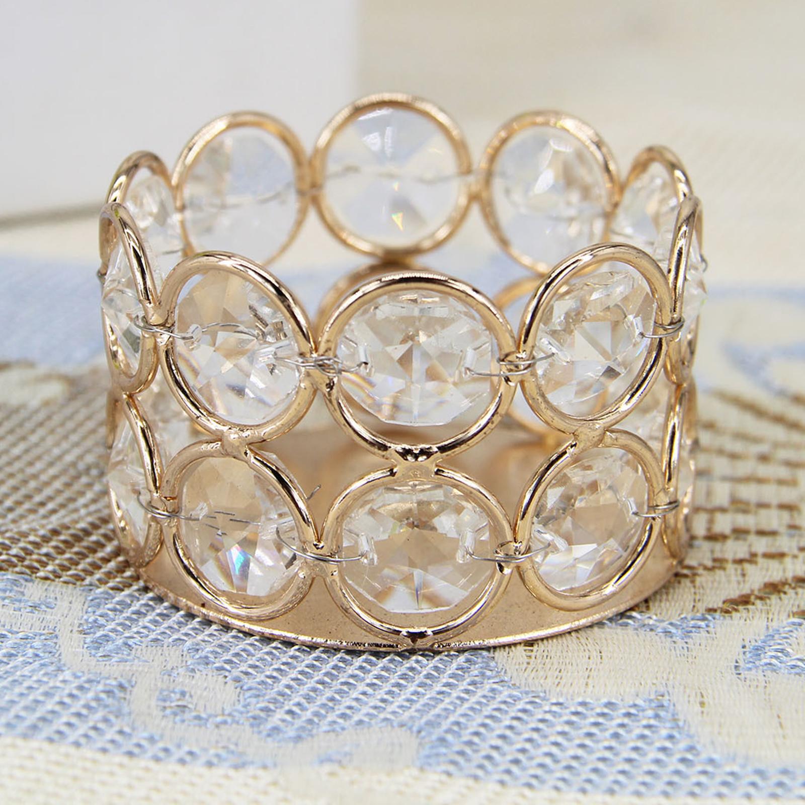 2pcs Crystal Tealight Candle Holder Wedding Dinning Table Home Centerpiece