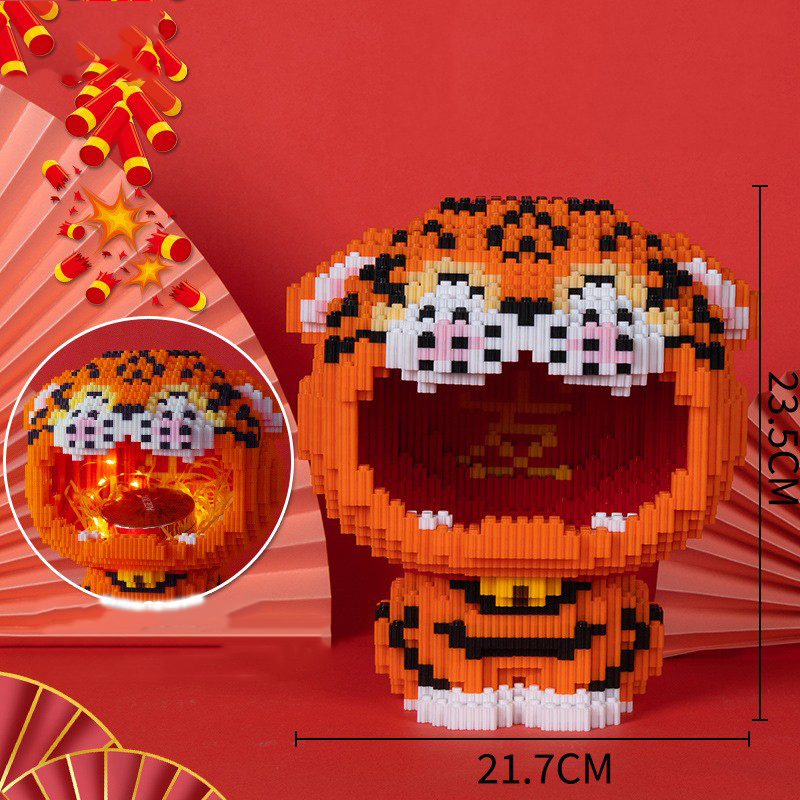 Con hổ đồ chơi lego 3D mô hình lắp ghép, đồ chơi xếp hình quà tặng trang trí hình ngộ nghĩnh đáng yêu cho bé LEE Kids